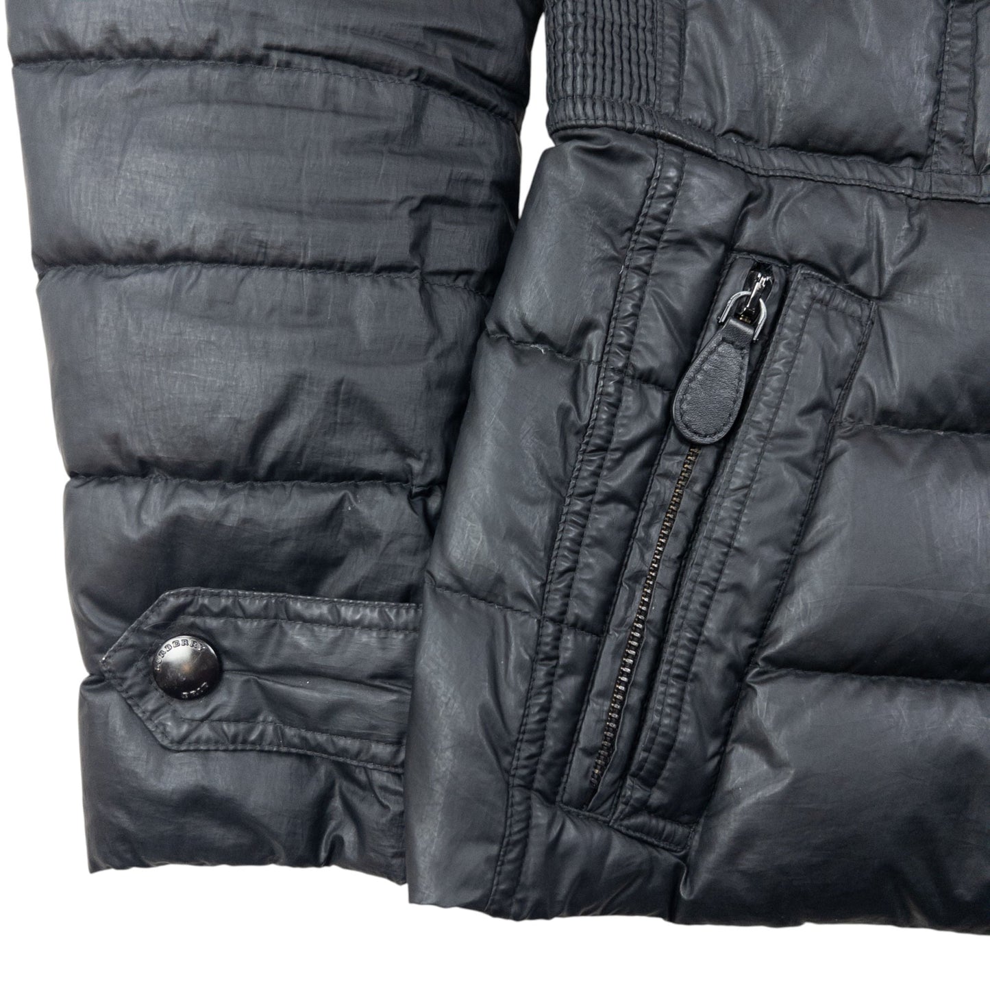 Vintage Burberry Brit Zip Up Puffer Jacket Womens Size S