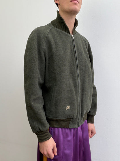 Burberry 90s Wool Bomber Jacket | Medium, Red