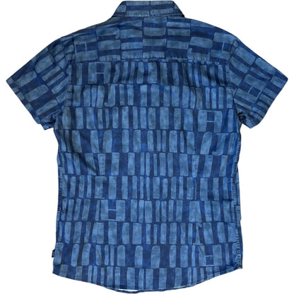 Armani Jeans 00’s All Over Print Short Sleeve Shirt M | Medium, Blue