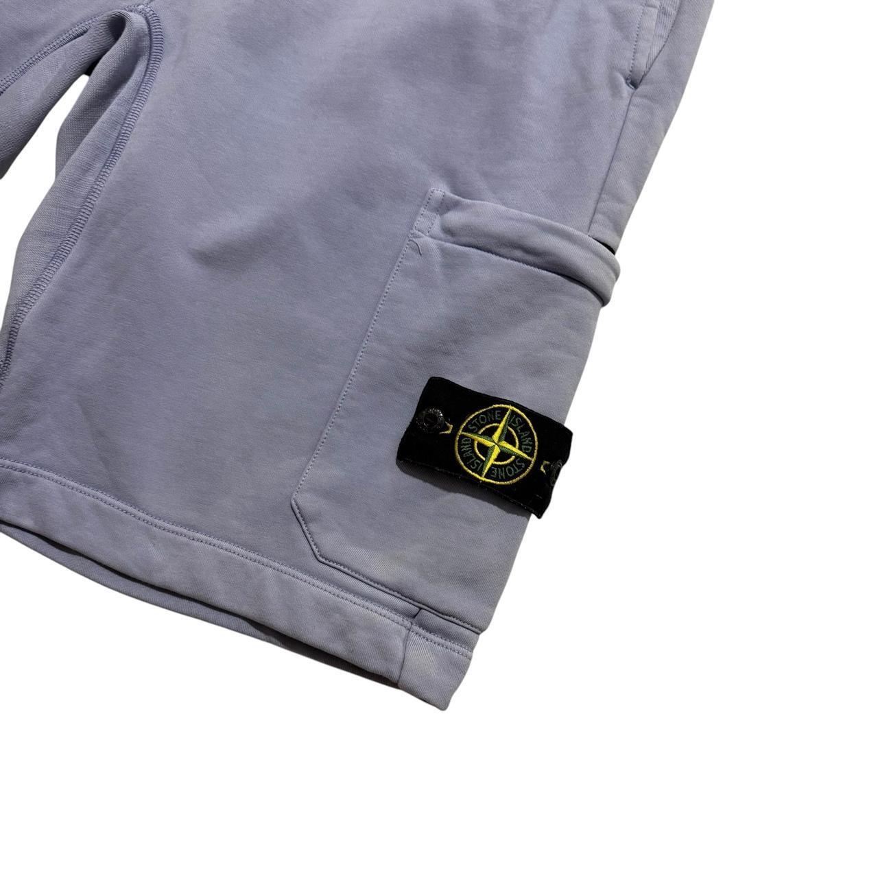 Stone Island Baby Blue Shorts | Large, Blue