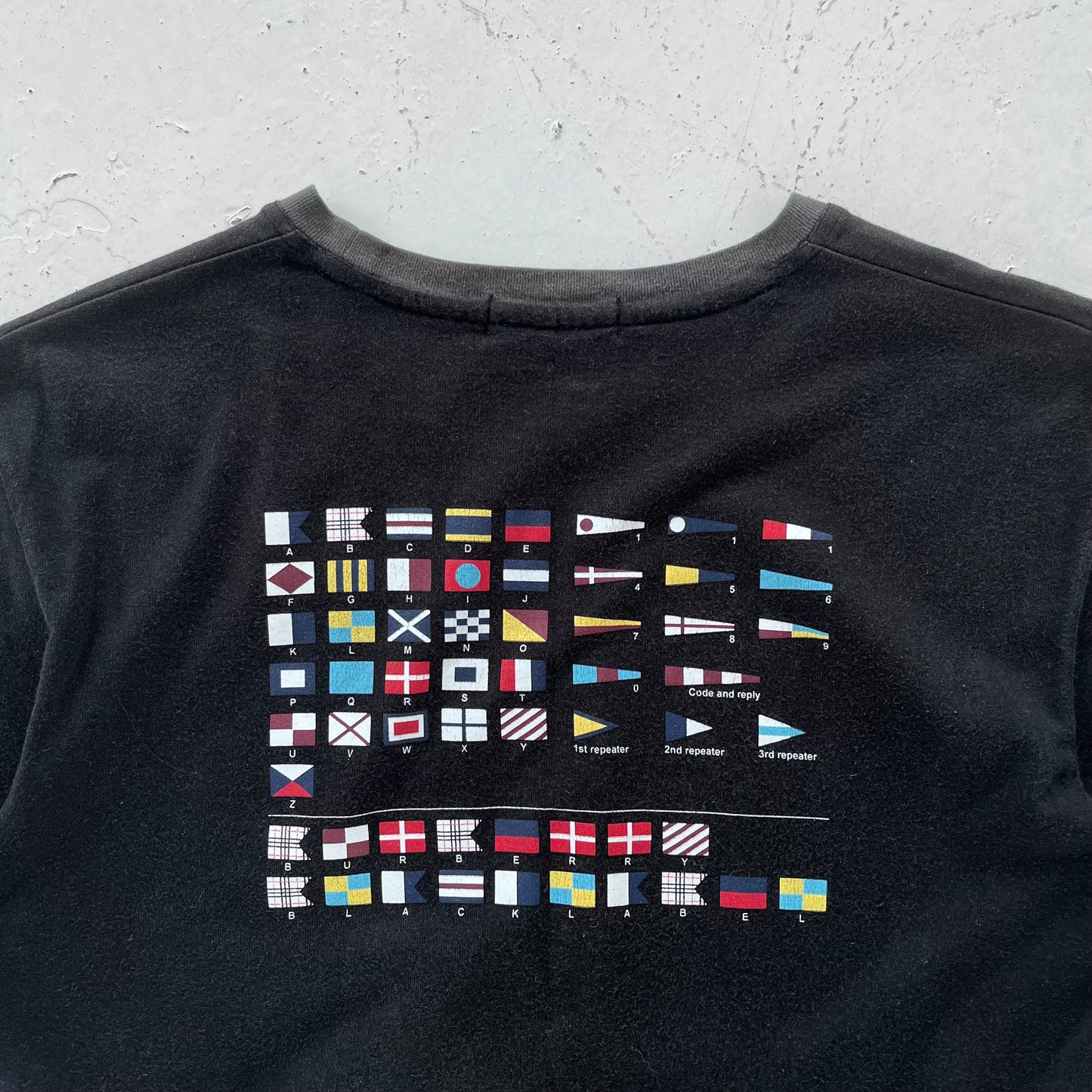 2000s burberry black label flag tee | Black, Black