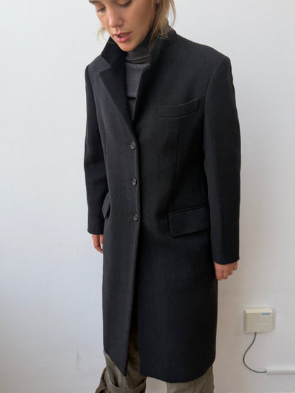 Prada 90s Wool Overcoat | 40, Red