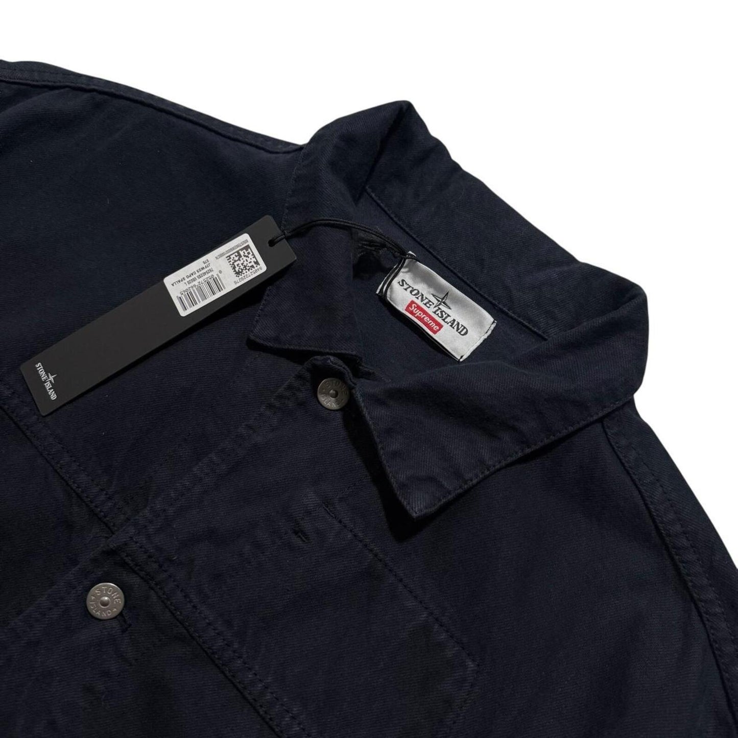 Stone Island Supreme Navy Bull Denim Jacket | Large, Navy
