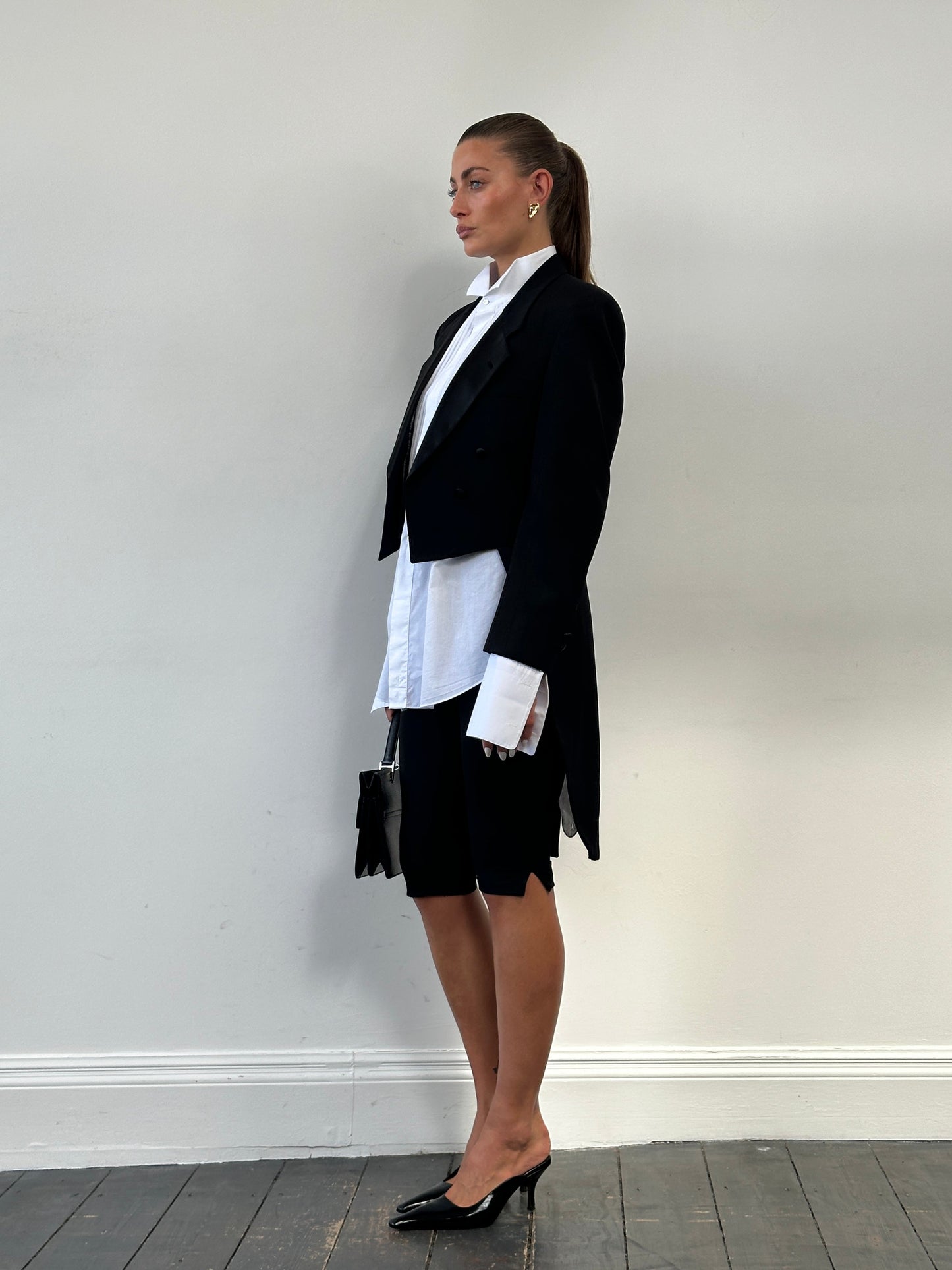 Christian Dior Monsieur 80s Double Breasted Tuxedo Tailcoat Blazer - M