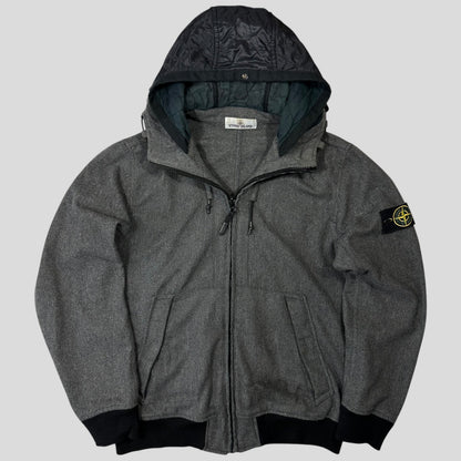 Stone Island AW14 Mélange Wool Poly Double Hood Jacket - L | Default Title, Grey