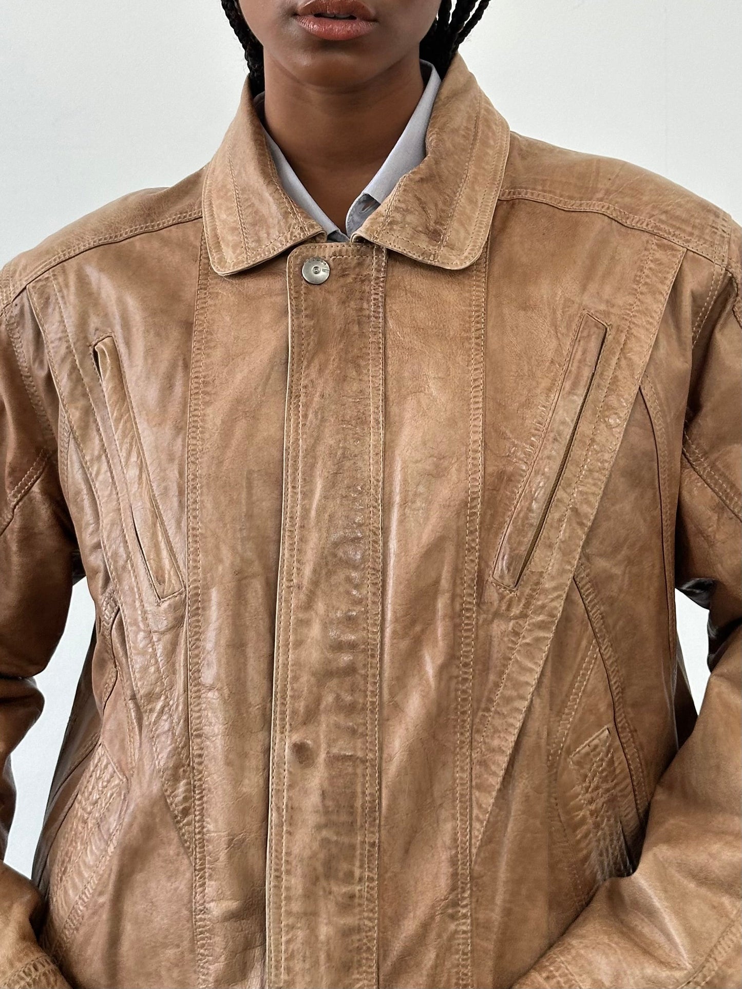 Vintage 1990’s Leather Bomber Jacket - L