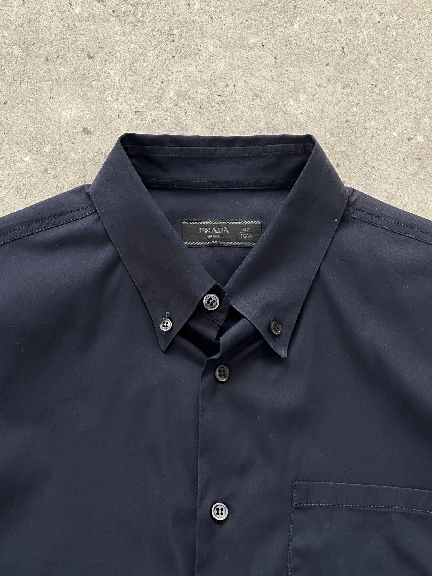 Prada 2000s Cotton Logo Shirt - M