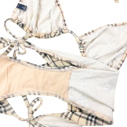 Vintage 2000s Burberry Nova Check Bikini Set Womens Size S | Small, Tan