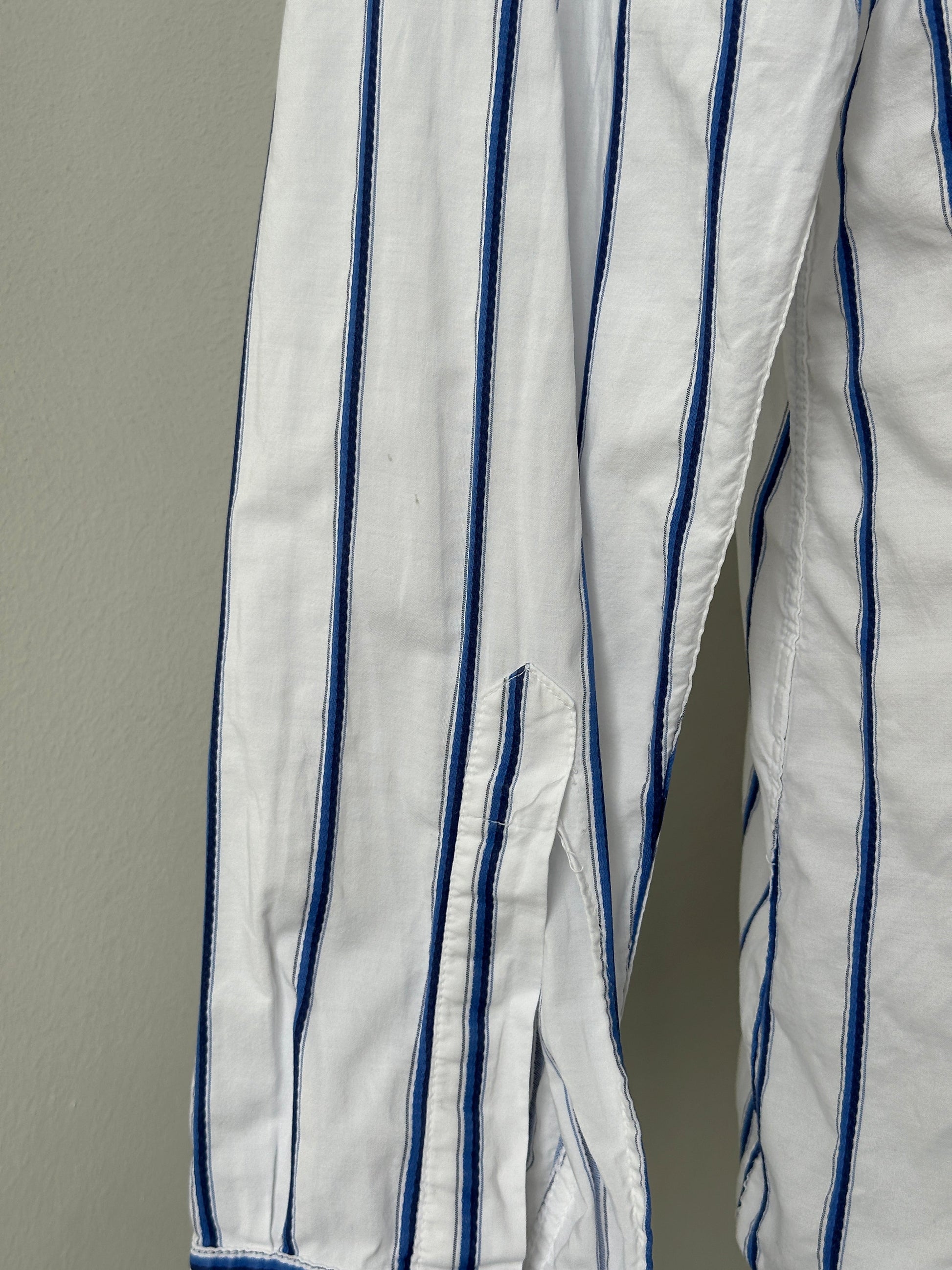 Armani Jeans 1990s Cotton Logo Striped Shirt - L