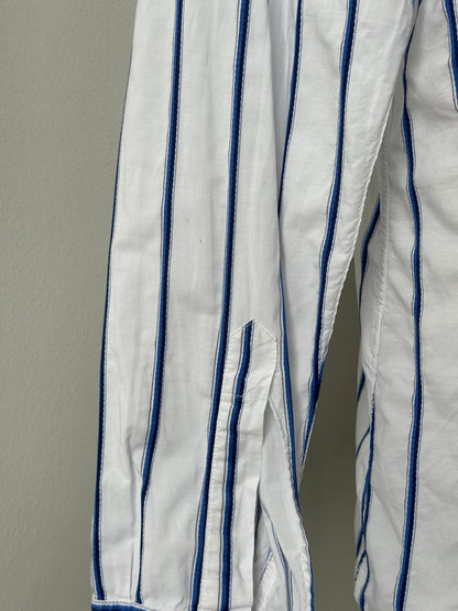 Armani Jeans 1990s Cotton Logo Striped Shirt - L
