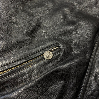 Gianni Versace 90’s Versus Leather Sherpa Flight Jacket - M/L | Default Title, Black