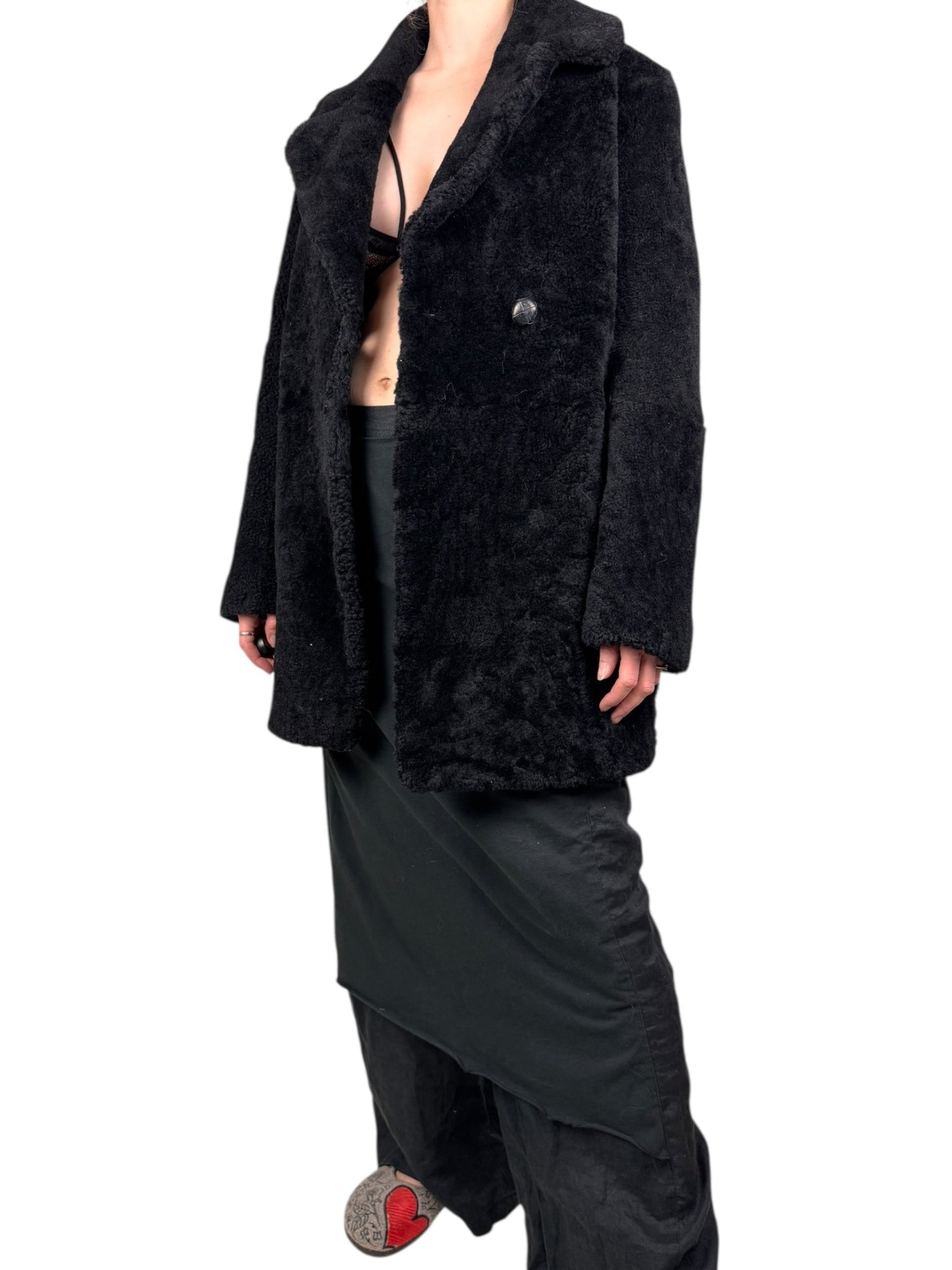 Alexander McQueen F/W 2012 Menswear shearling coat | Black, Black