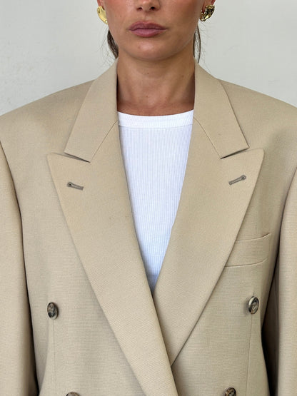 Vintage Wool Double Breasted Blazer - 40R/L