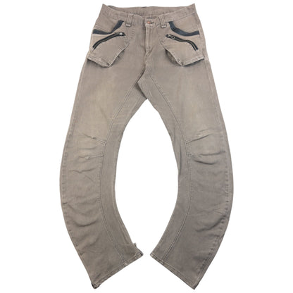 Vintage 2000s PPFM Curved Stacked Leg Denim Jeans Size W33 | W33, Beige