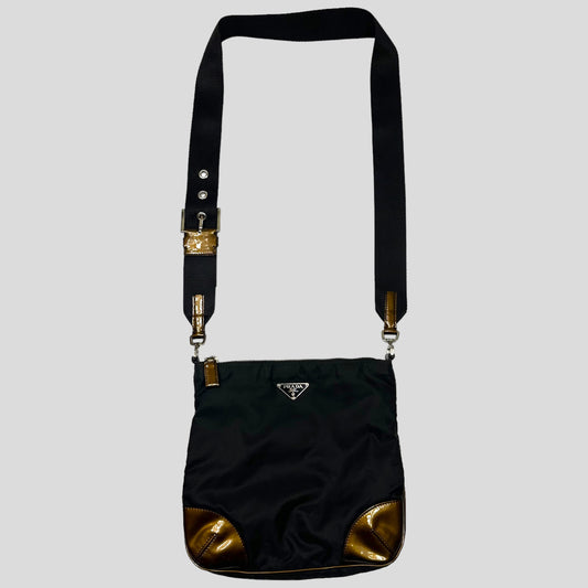 Prada Milano 00’s Nylon & Patent Leather Crossbody Bag