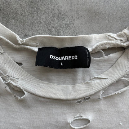 DSQUARED2 DISTRESSED T-SHIRT | O/S, Red