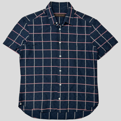 Louis Vuitton Monogram Plaid Checkered Silk Shirt - S