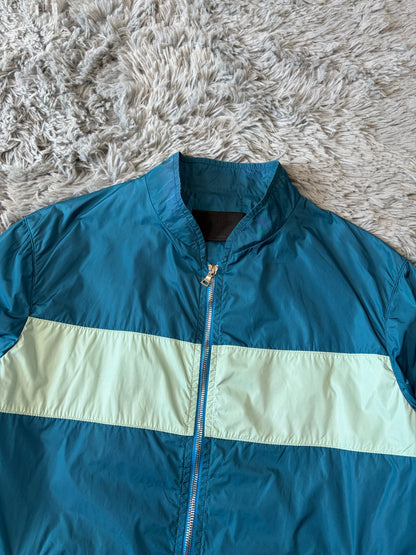 Prada Milano 00’s Teal and Mint Nylon Panelled Nylon Jacket - M | O/S, Teal and Mint