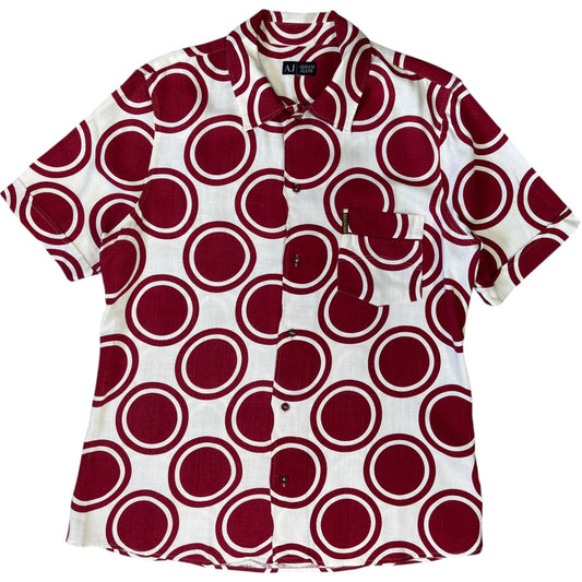 Armani Jeans 00’s Polka Dot Short Sleeve Shirt XL | XL, Red