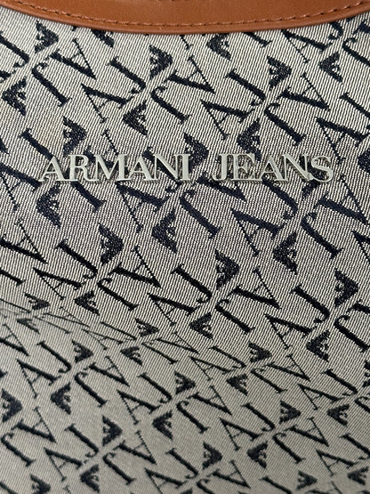 Armani Jeans 2000s Monogram Crescent Shoulder Bag