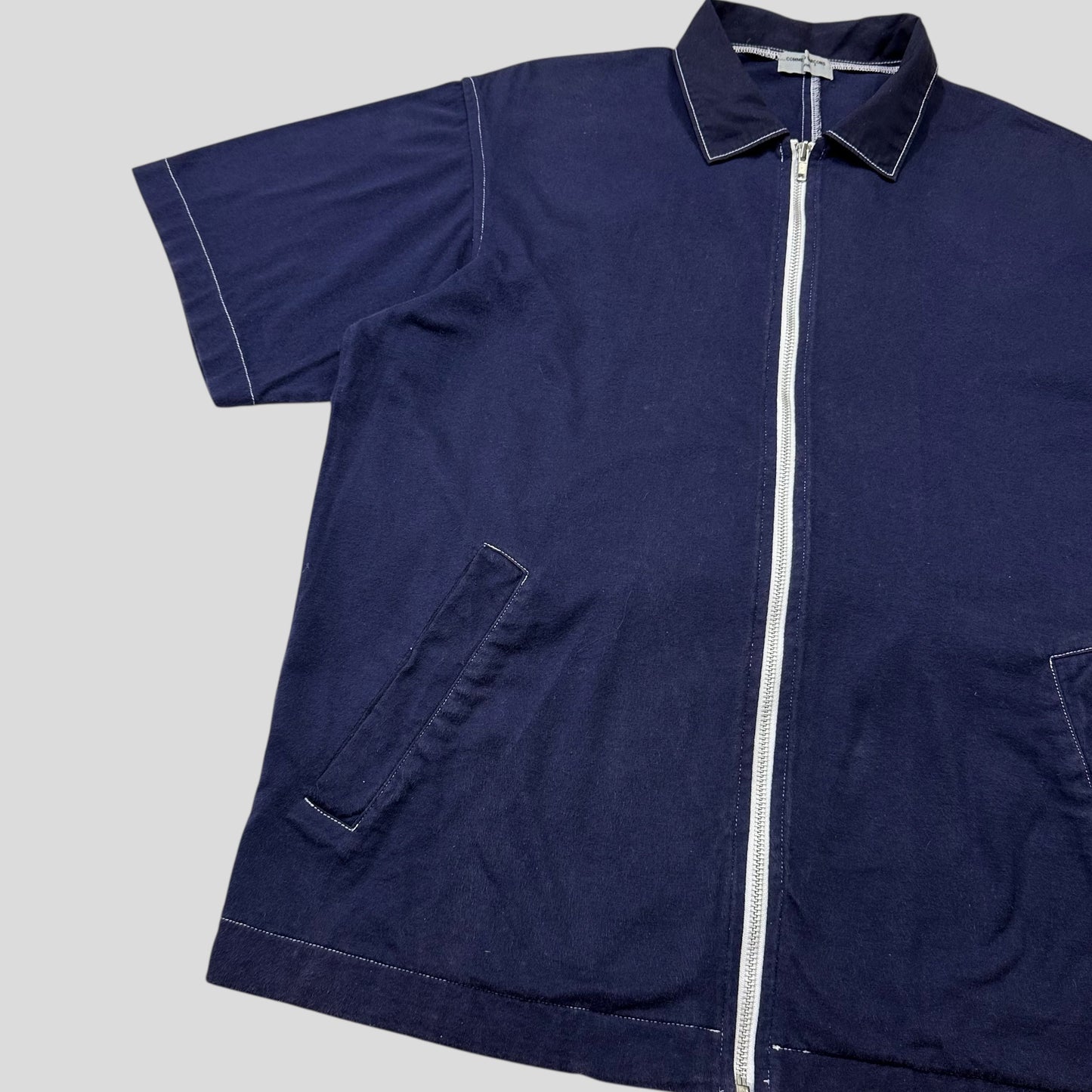 CDG Homme 1999 Zip-up Boxy Cotton Pocket Shirt - M