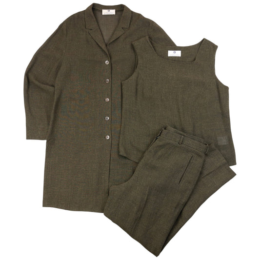 Vintage 90s Givenchy Shirt & Top & Trousers Matching Set Womens Size L | Medium, Grey