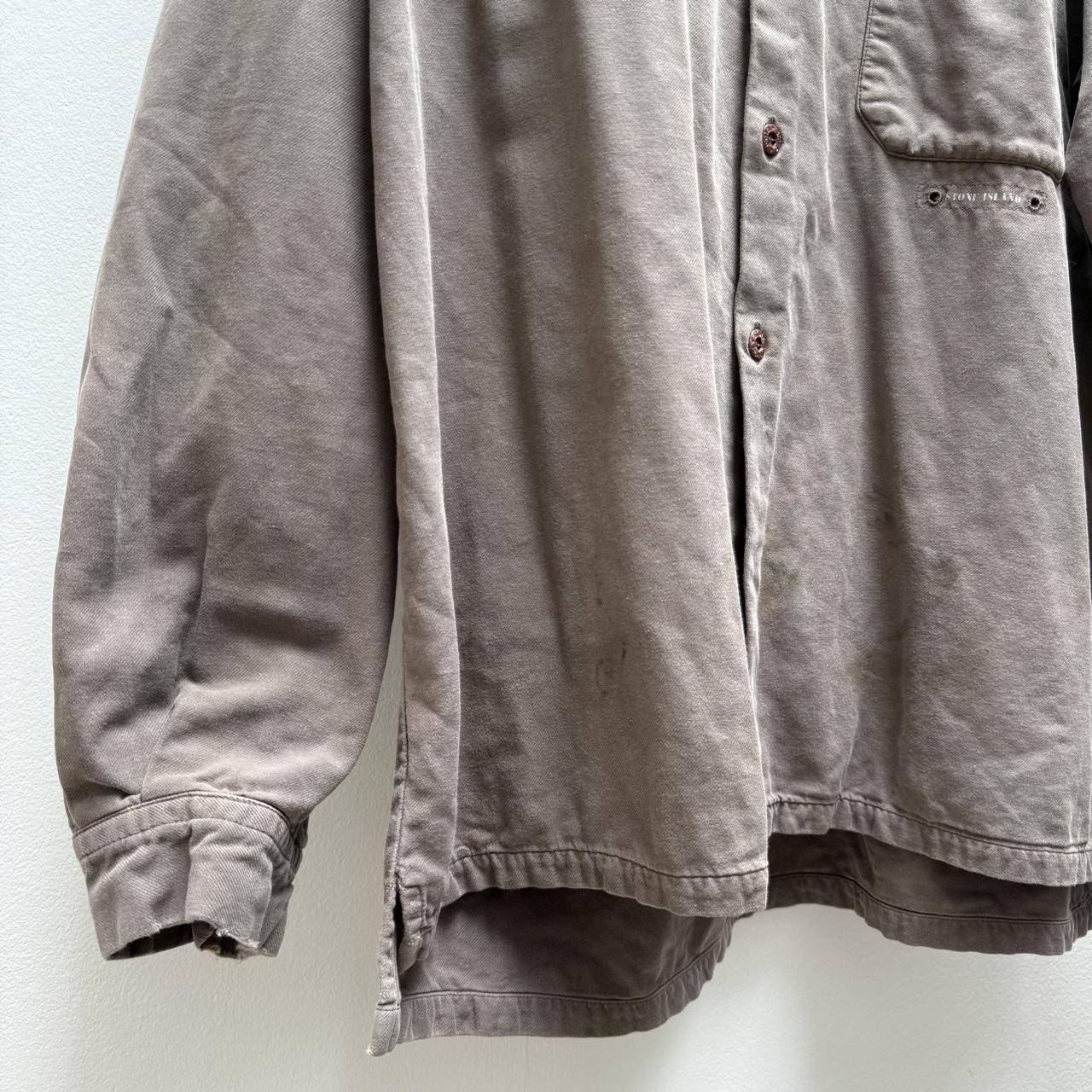 00’s Stone Island Logo Shirt (XL) | Extra Large, Brown