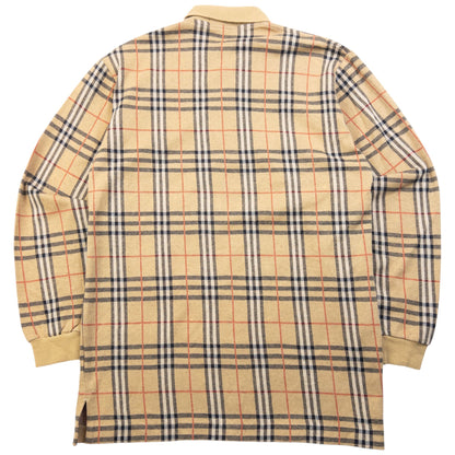 Vintage 90s Burberry Nova Check Polo Jumper Size M | Medium, Beige