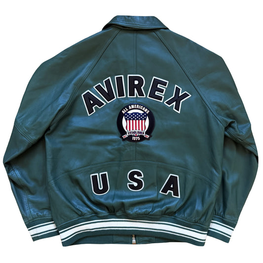 Avirex USA 'Icon' Leather Varsity Jacket - XL