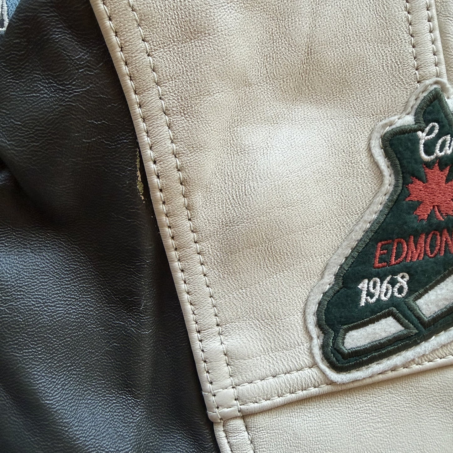 Avirex 'North West Wild Bears' Leather Varsity Jacket - S