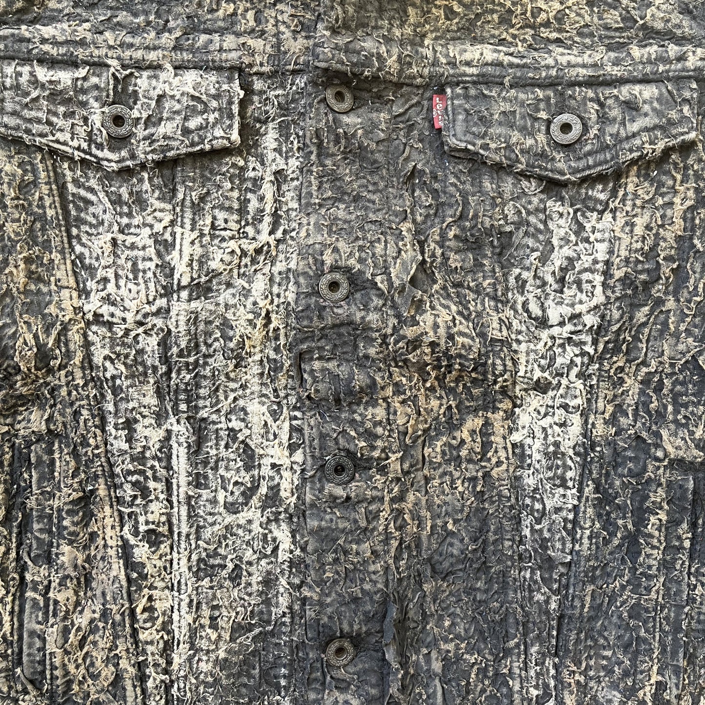 Boro Sashiko Distressed Denim Trucker Jacket - L