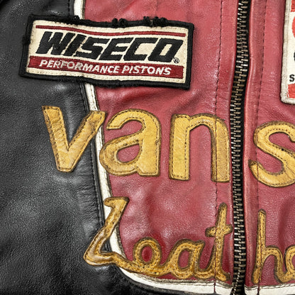 Vanson Leathers One Star Motorcycle Racer Jacket - S | Small, Red