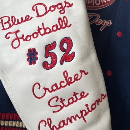 Whitesville 'Forest Park Bull Dogs' Varsity Jacket - XL | XL, Blue