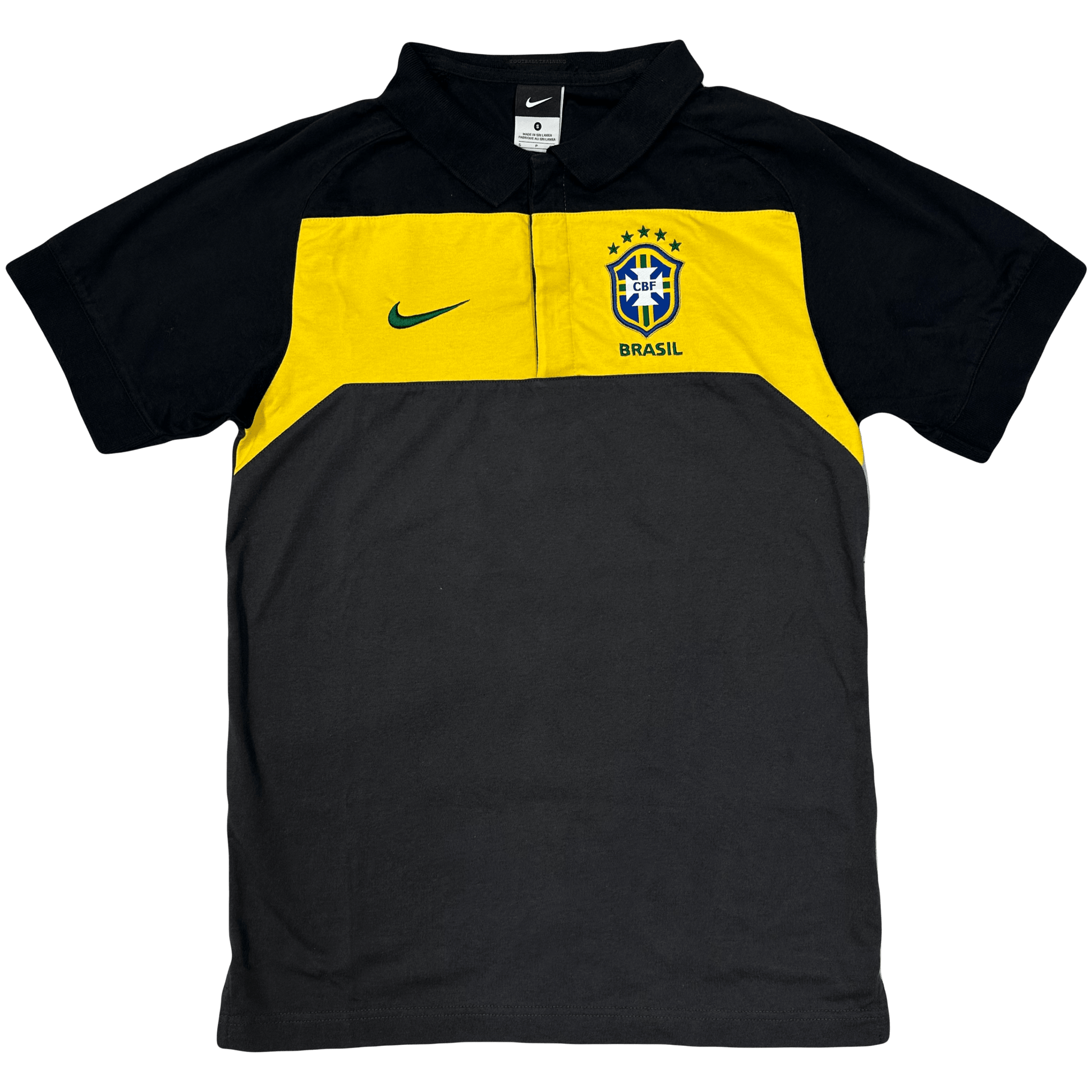 Nike Brazil 2010/11 Polo In Black & Yellow ( S ) - Known Source