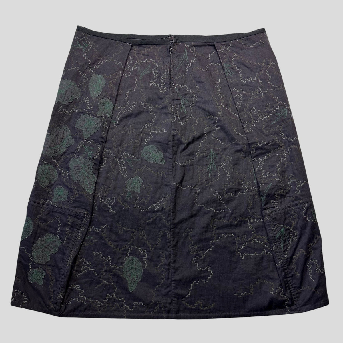 Issey Miyake HaaT 00’s Embroidered Leaves Skirt - 3 (L) | W36, Red