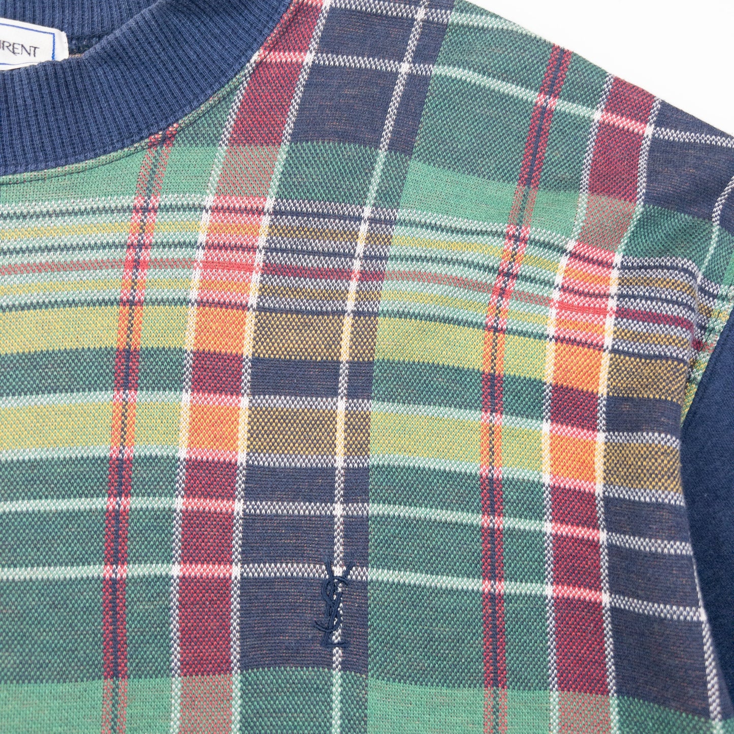 Vintage 80s YSL Yves Saint Laurent Checkered Jumper Size S | Small, Red