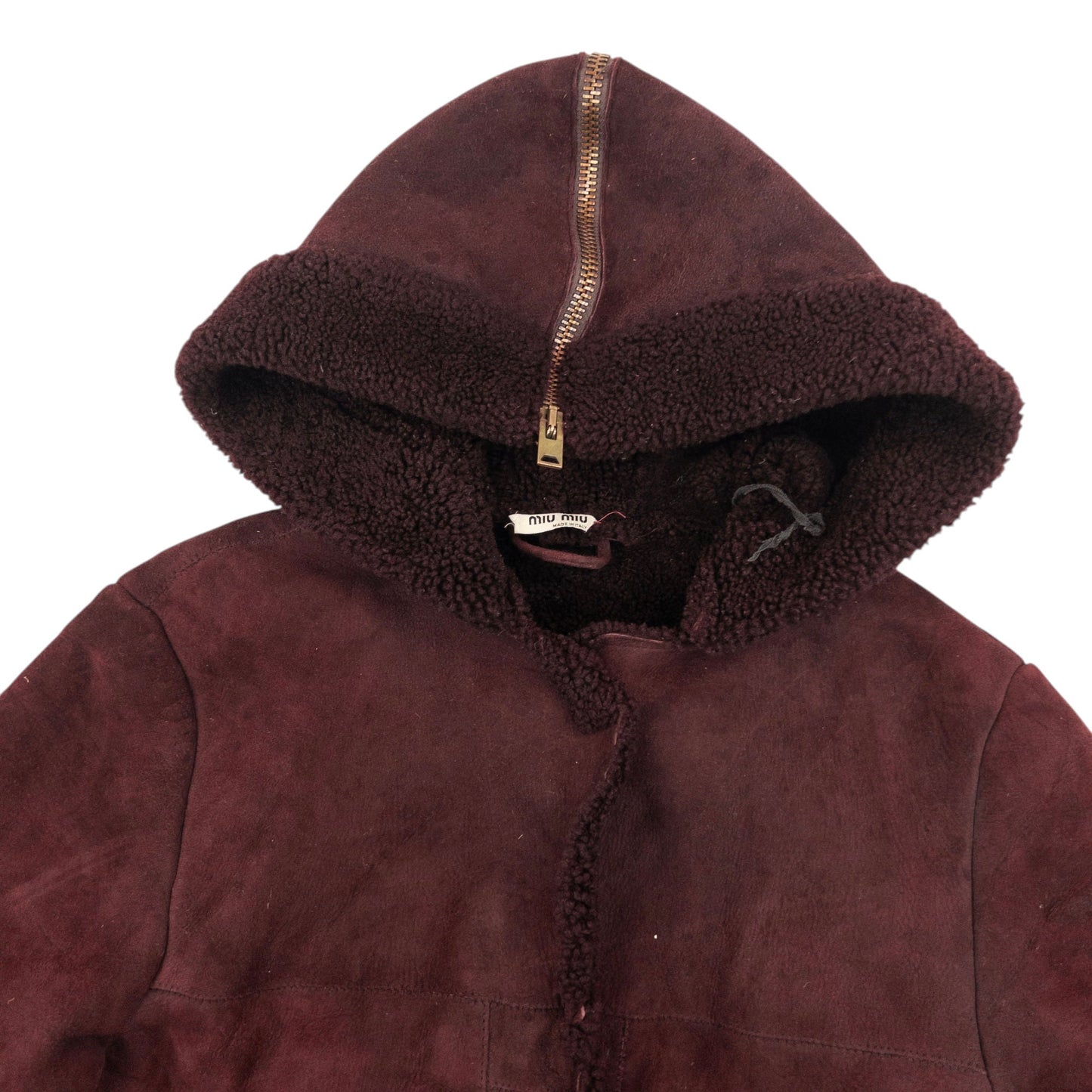 Vintage 2000s Miu Miu Longline Shearling Jacket Womens Size XL | XL, Brown