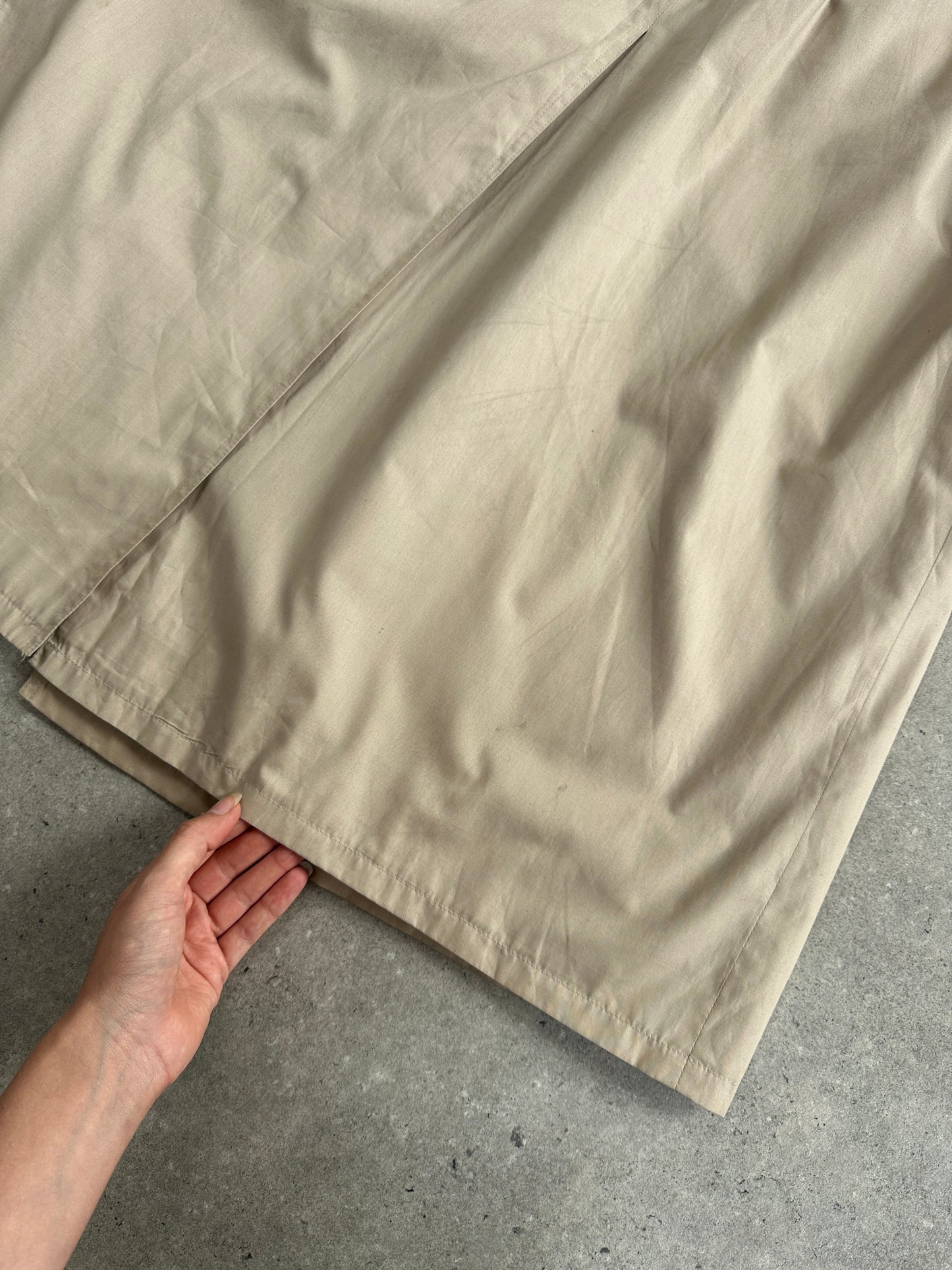 Yves Saint Laurent Pour Homme 1980s Cotton Double Breasted Belted Trench Coat - XL