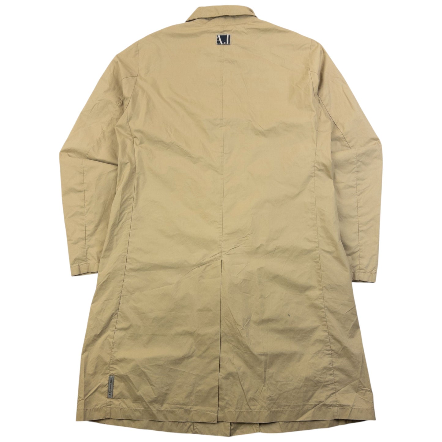 Vintage 2000s Armani Jeans Packable Rain Jacket Womens Size L | Large, Beige