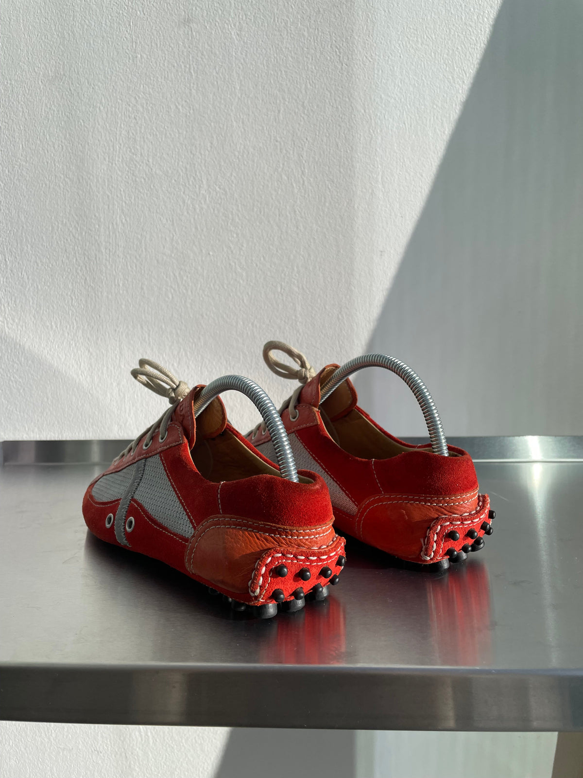 Prada Sport 00s Car Shoe Leather Trainer | Small, Red