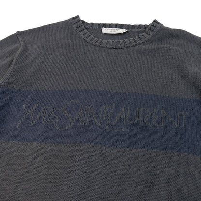 Vintage 2000s YSL Yves Saint Laurent Knit Jumper Size L | Large, Blue