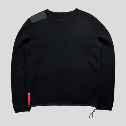 Prada Sport 00’s Nylon Panelled Technical Knitted Crewneck - IT50