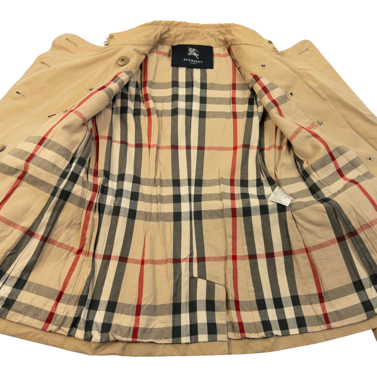 Vintage 2000s Burberry Nova Check Lined Belt Waist Jacket Womens Size S | Small, Beige