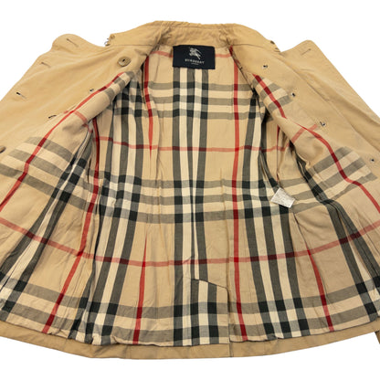 Vintage 2000s Burberry Nova Check Lined Belt Waist Jacket Womens Size S | Small, Beige