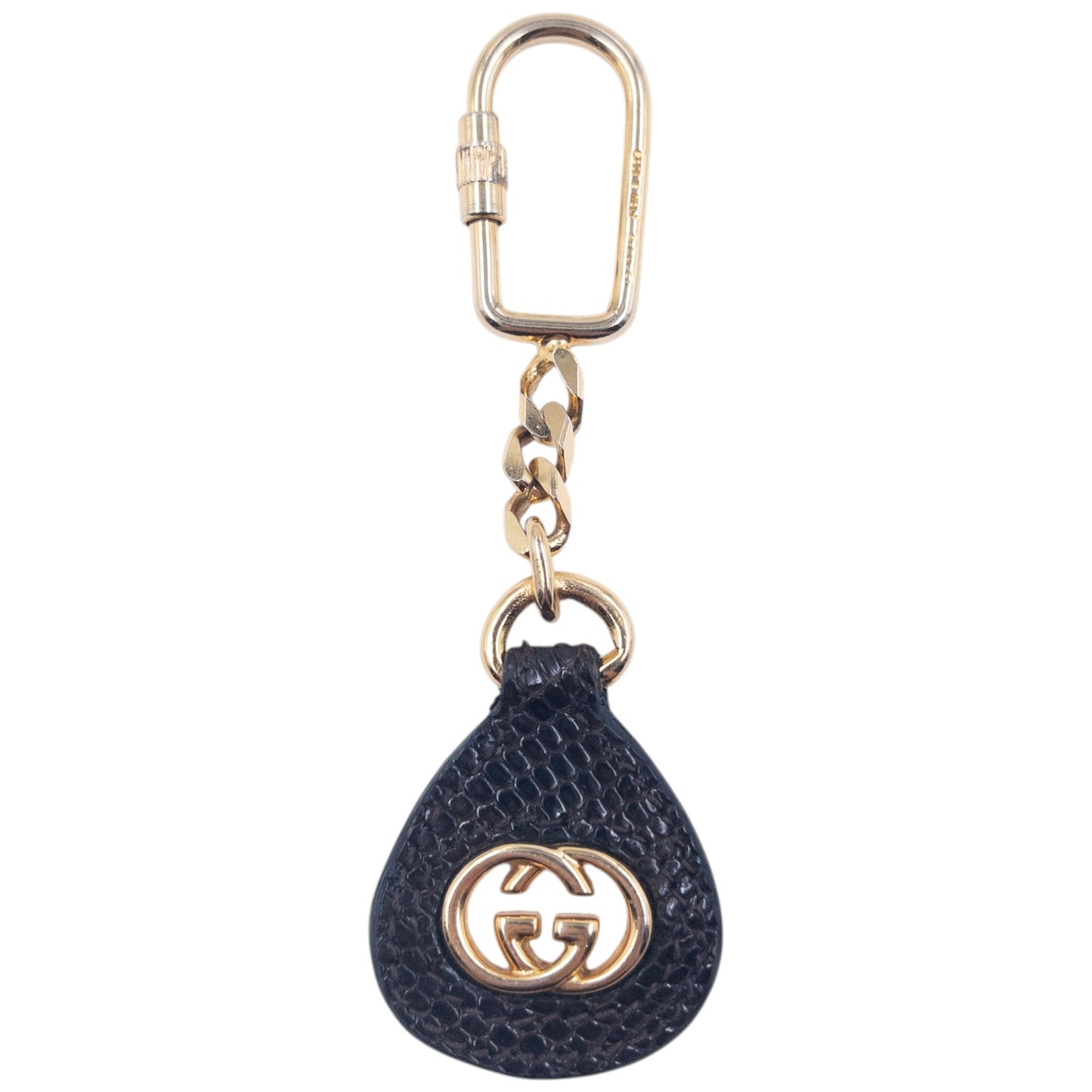 Vintage 90s Gucci Leather Tag Carabiner Key Ring | O/S, Multicoloured