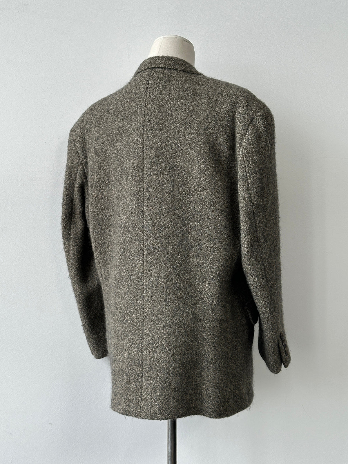 Christian Dior 1990s brushed wool blazer, single-breasted, in black, with notch lapel and tailored fit, size S-M.