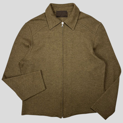 Prada Milano FW98 Heather Green Wool Zip-up Work Jacket - M | Default Title, Green