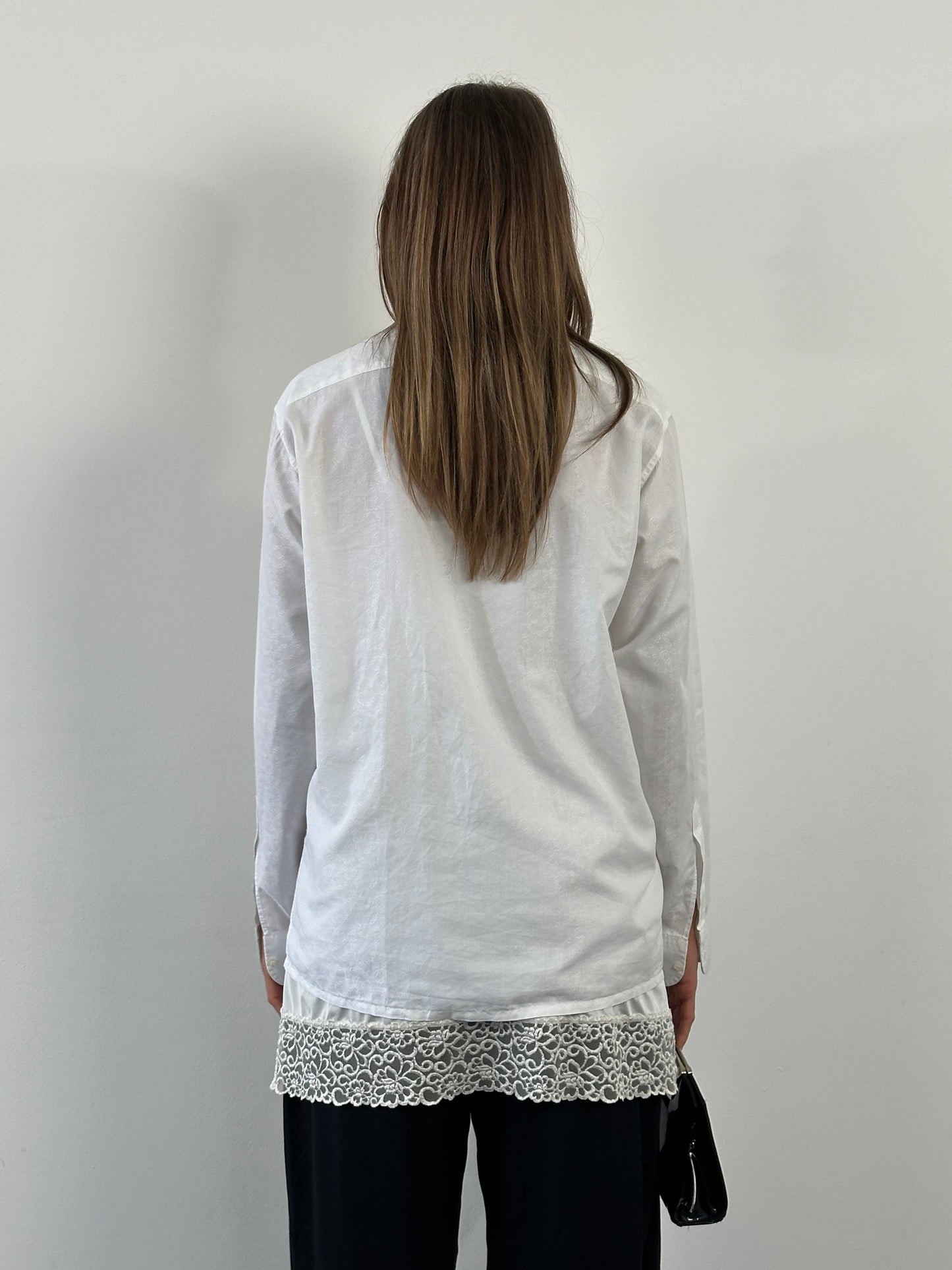 Christian Dior Monsieur Paris 1990s Cotton Textured Logo Shirt - M/L