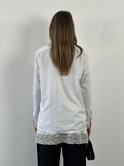 Christian Dior Monsieur Paris 1990s Cotton Textured Logo Shirt - M/L