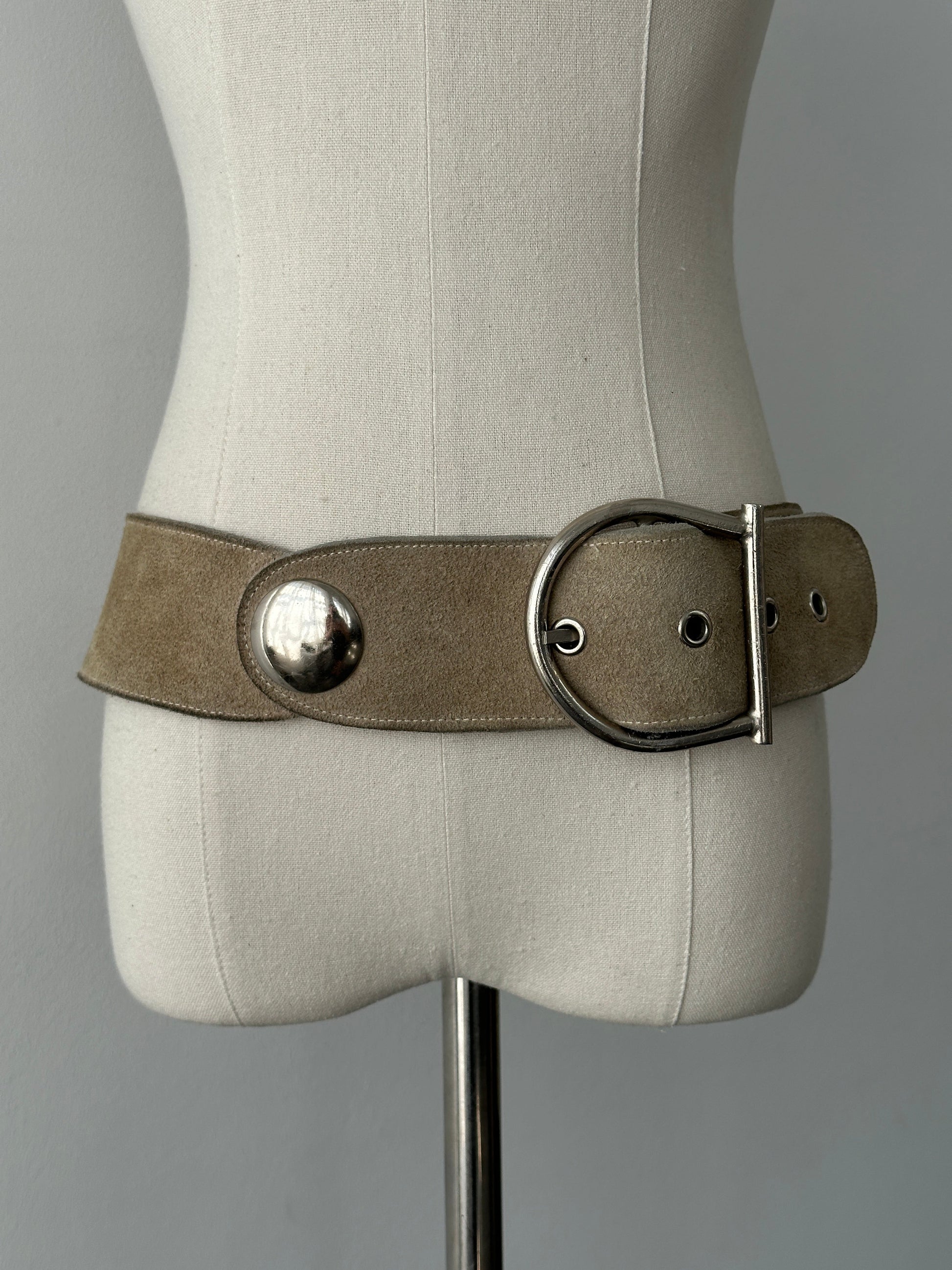 Vintage 1990s Suede Chunky Belt - W30-34